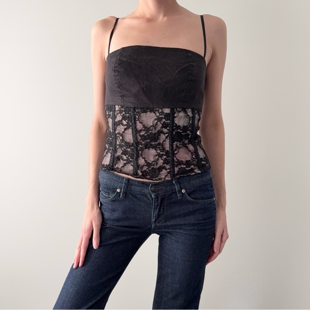 Rinascimento black and pink lace corset - Picture 4 of 7